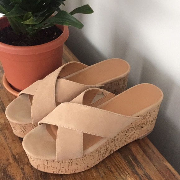 J. Crew Shoes - J. Crew Crisscross Platform Suede Sandals